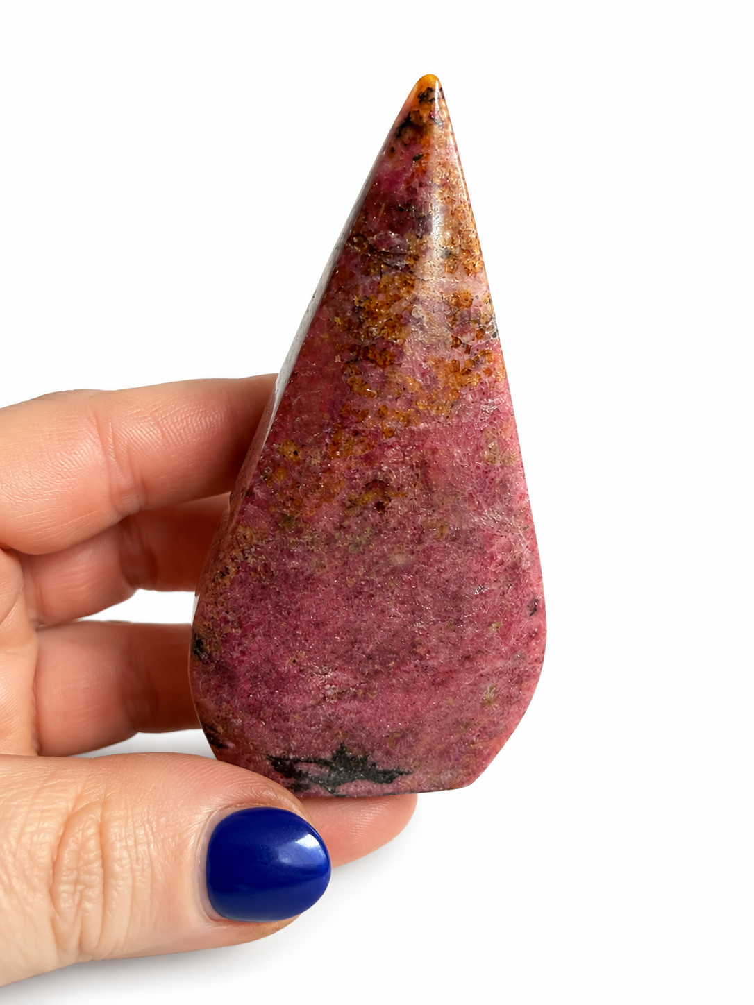 Rhodonite natural crystal arrowhead shape crystal carving