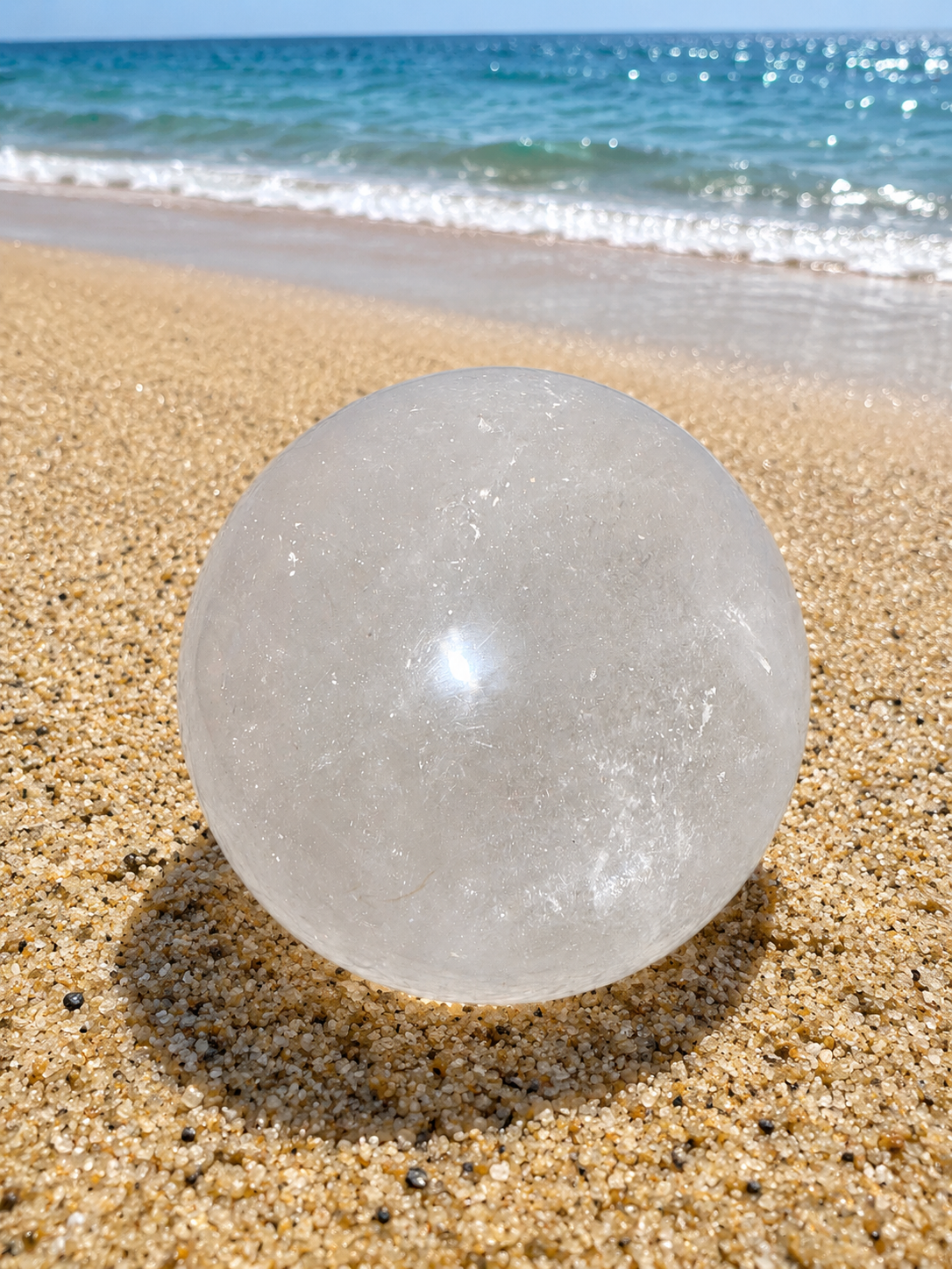 Large clear quartz natural Crystal sphere