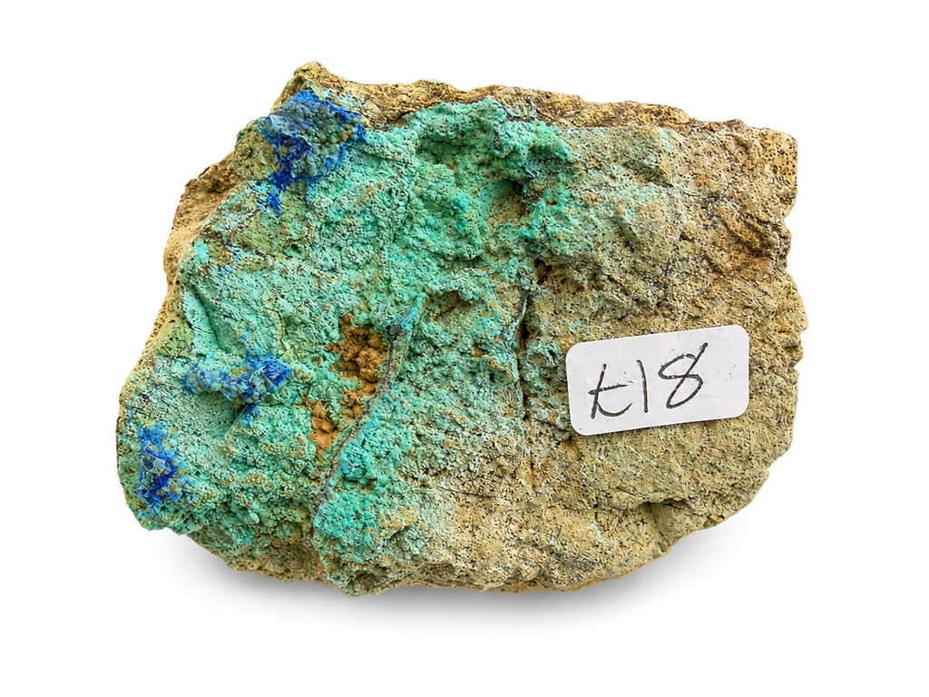 Chrysocolla and azurite natural crystal raw specimen