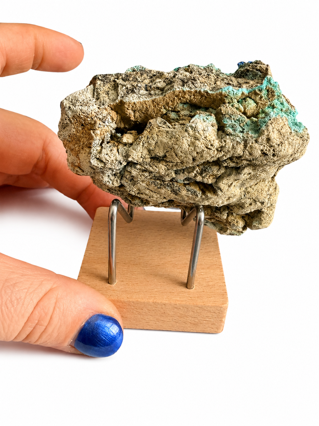 Chrysocolla and azurite natural crystal raw specimen