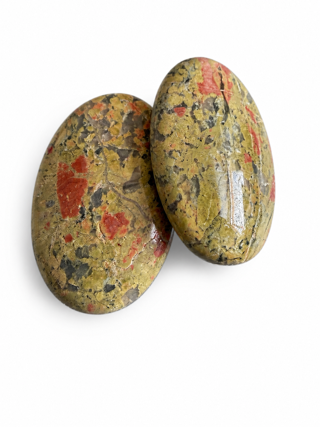 Unakite natural crystal palm stone