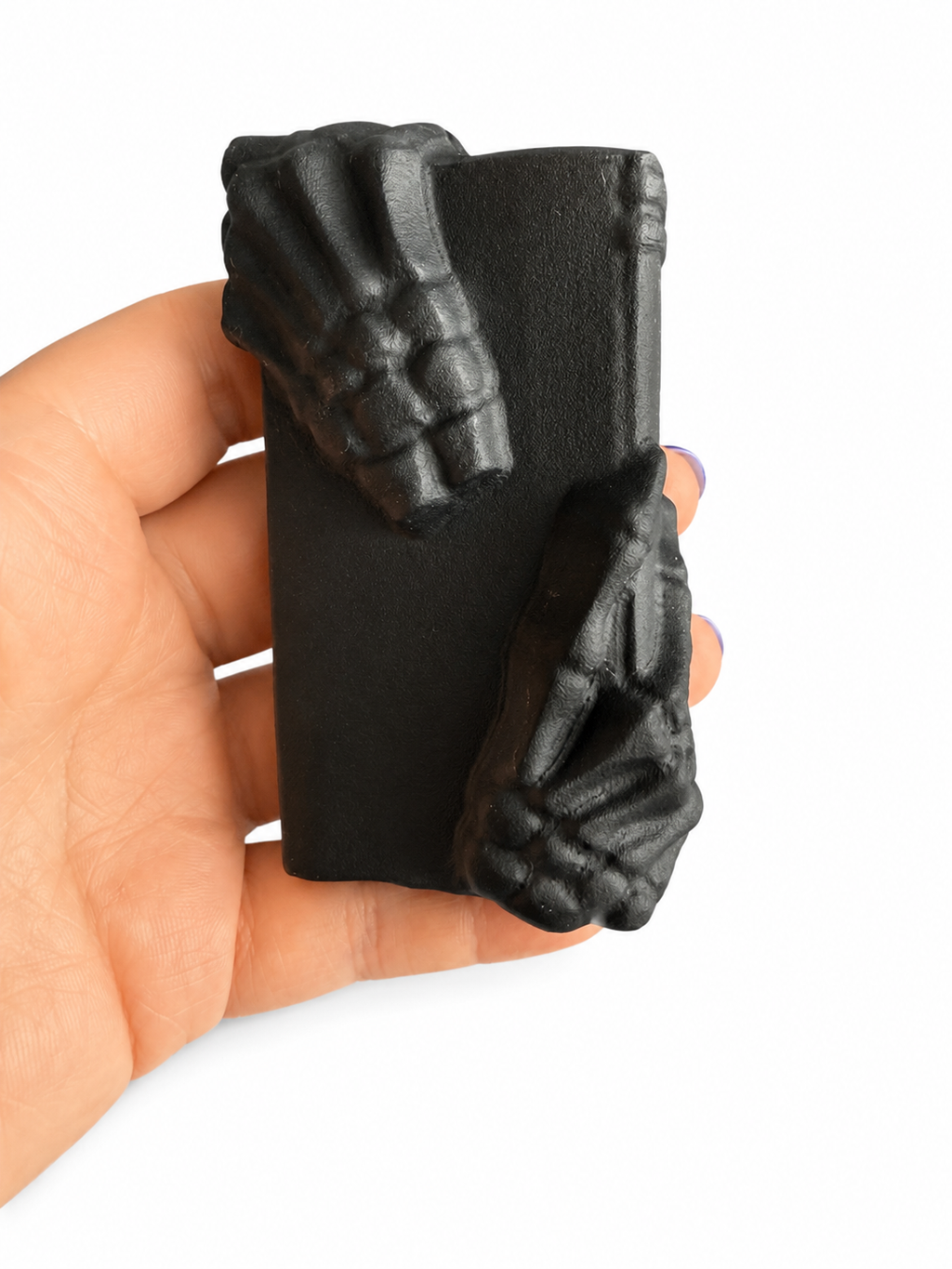 Obsidian large crystal monster spell book carving