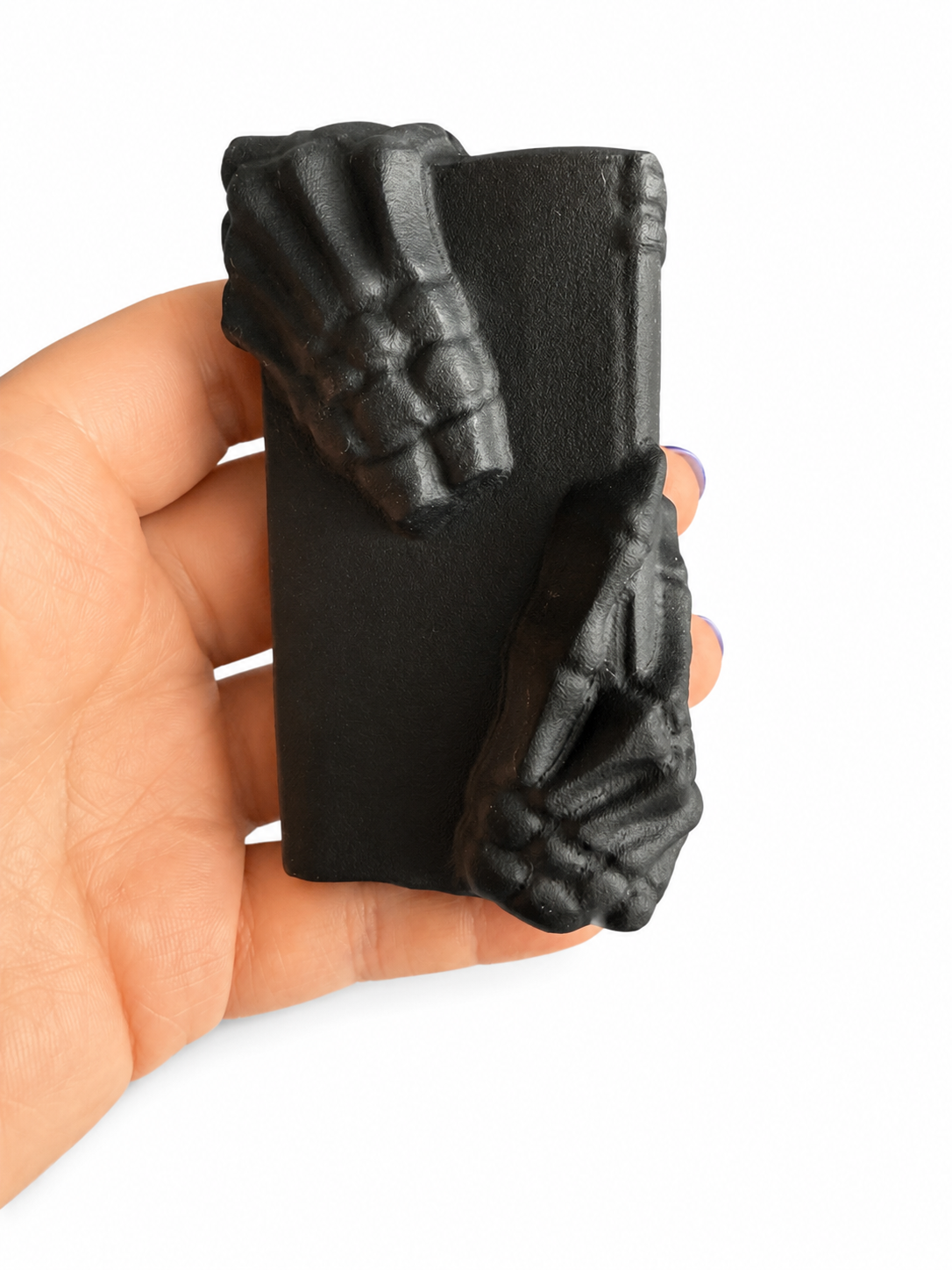 Obsidian large crystal monster spell book carving