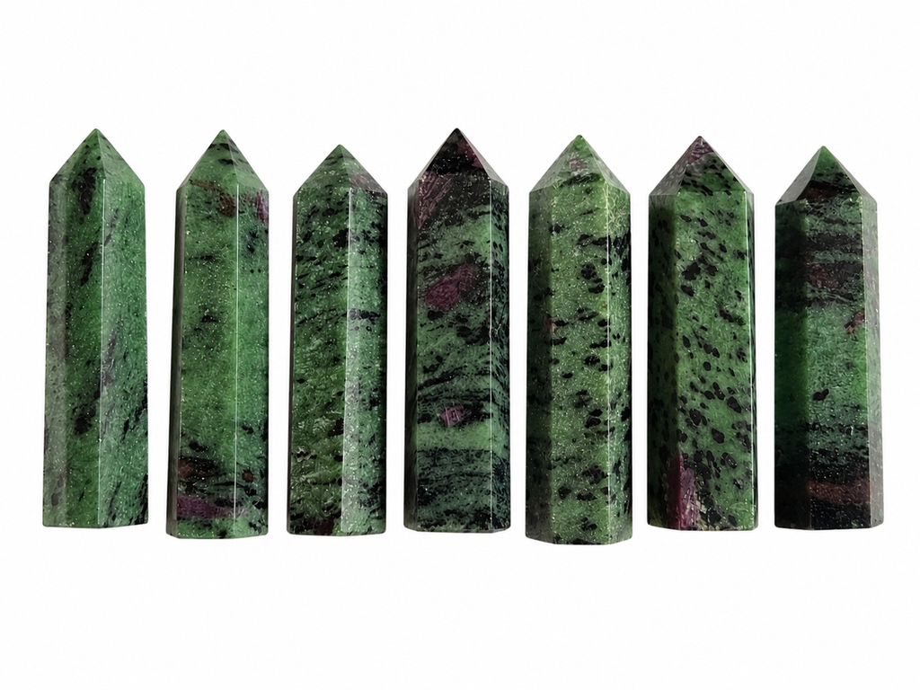 Ruby zoisite natural crystal tower