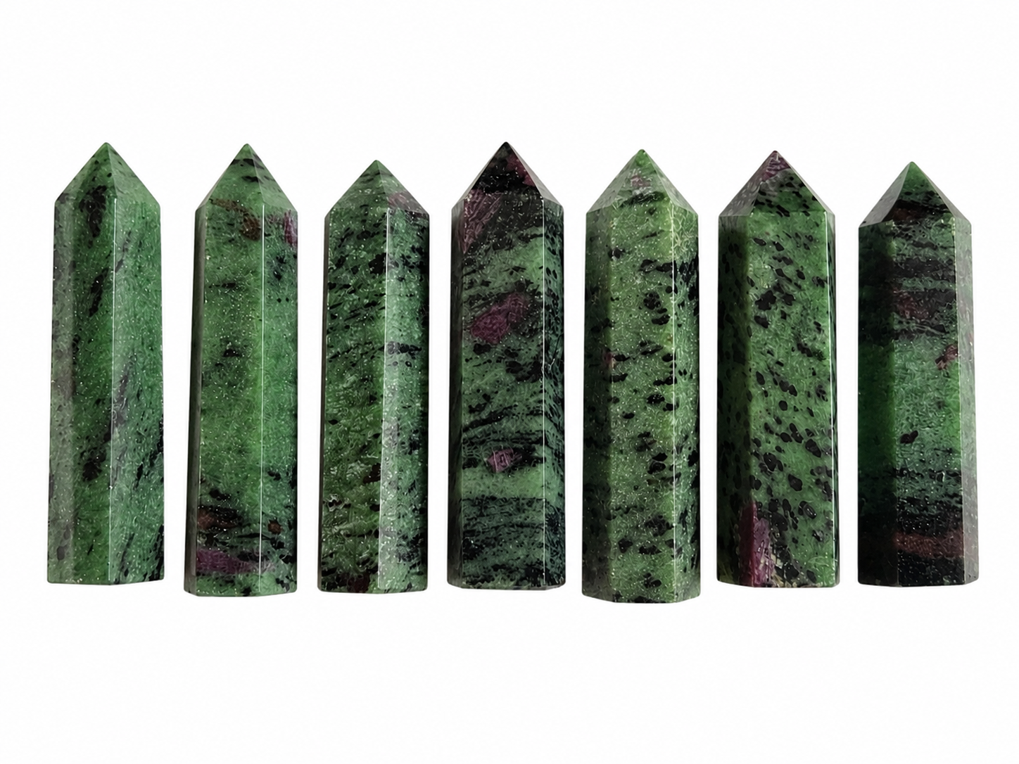 Ruby zoisite natural crystal tower