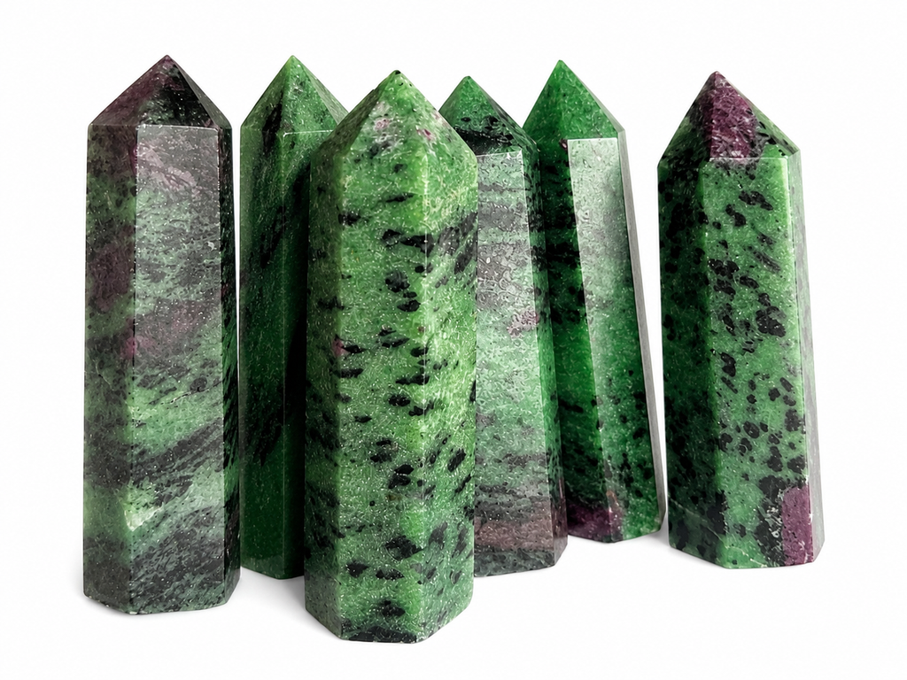Ruby zoisite natural crystal tower
