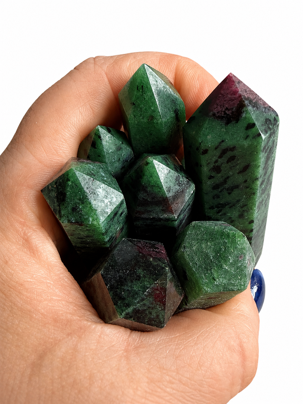 Ruby zoisite natural crystal tower