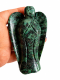 Emerald in matrix angel natural crystal carving