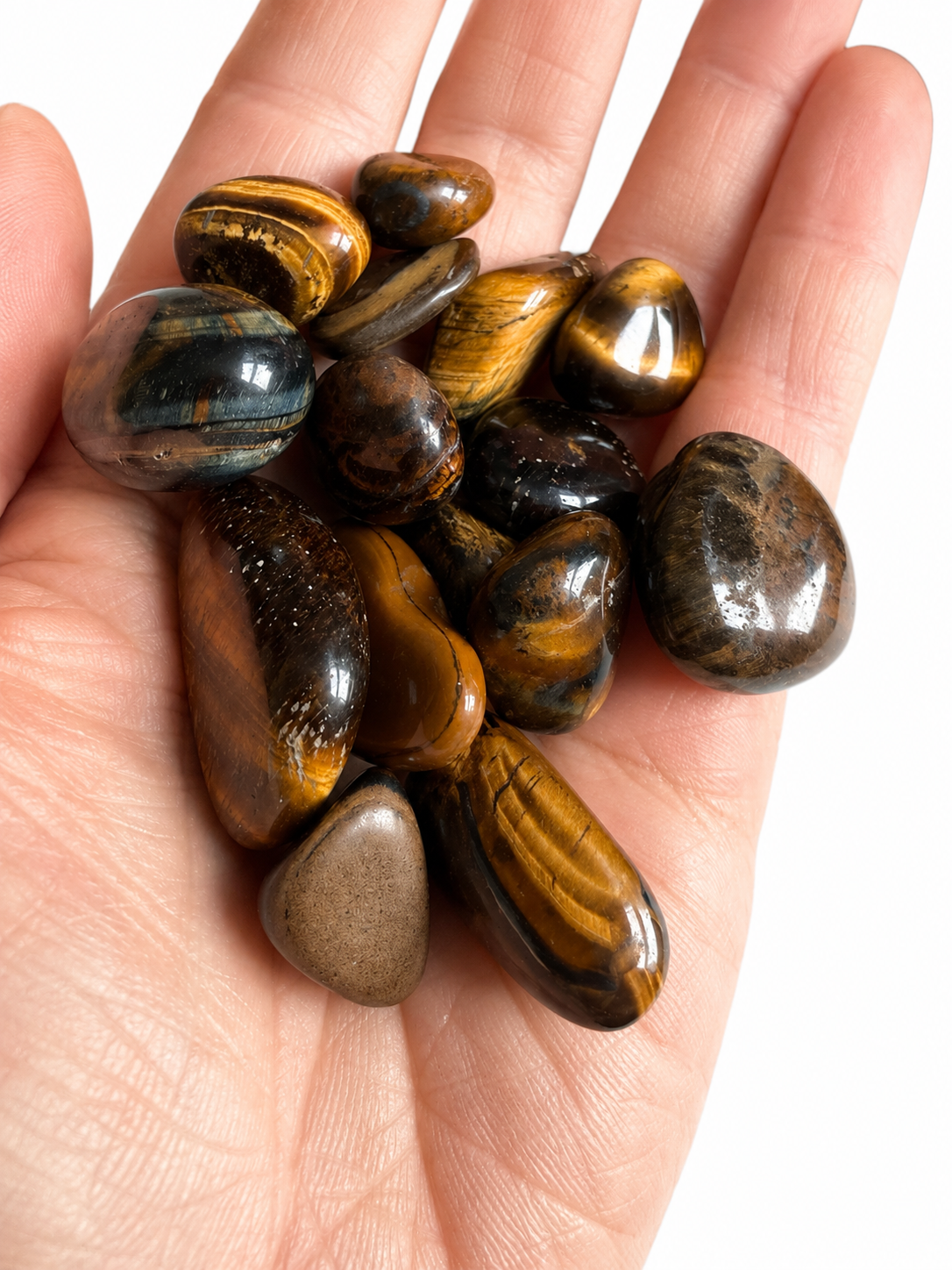 Tigers eye tumbles stones 2 pcs