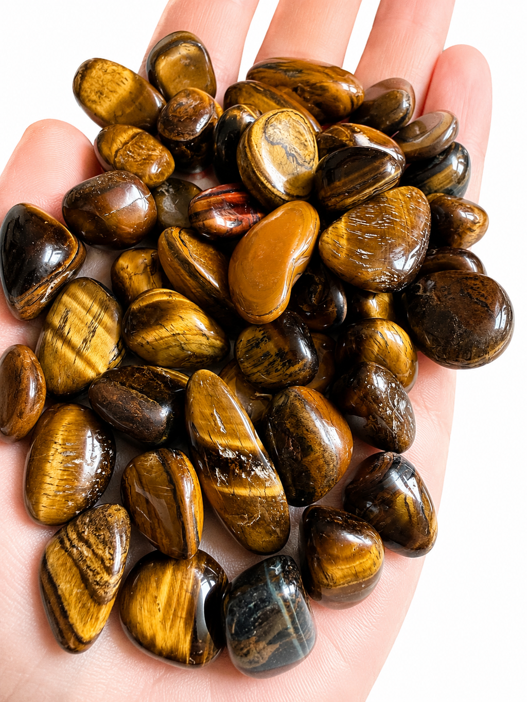 Tigers eye tumbles stones 2 pcs