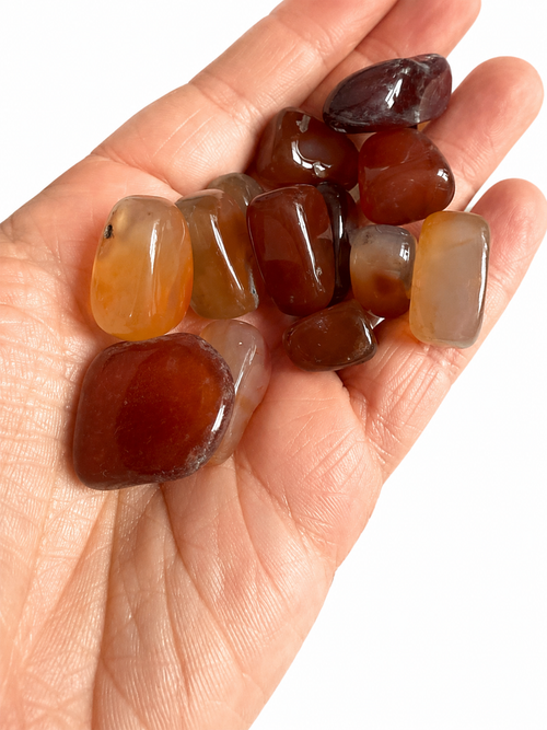 Carnelian tumble stones x2