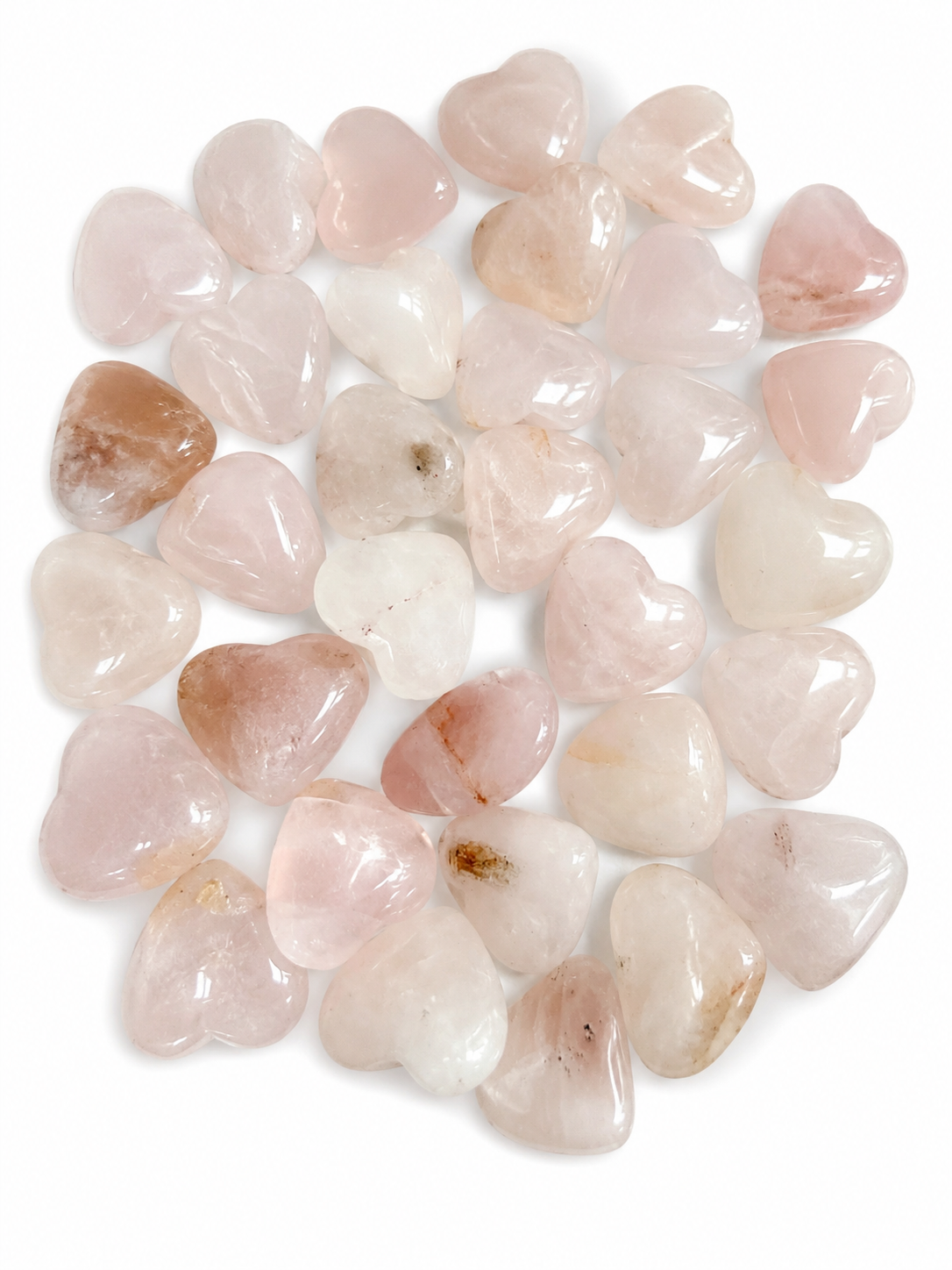 4 X Random selection natural crystal mini hearts carvings