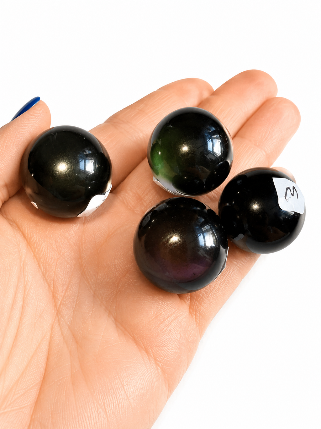 Rainbow obsidian natural crystal mini sphere