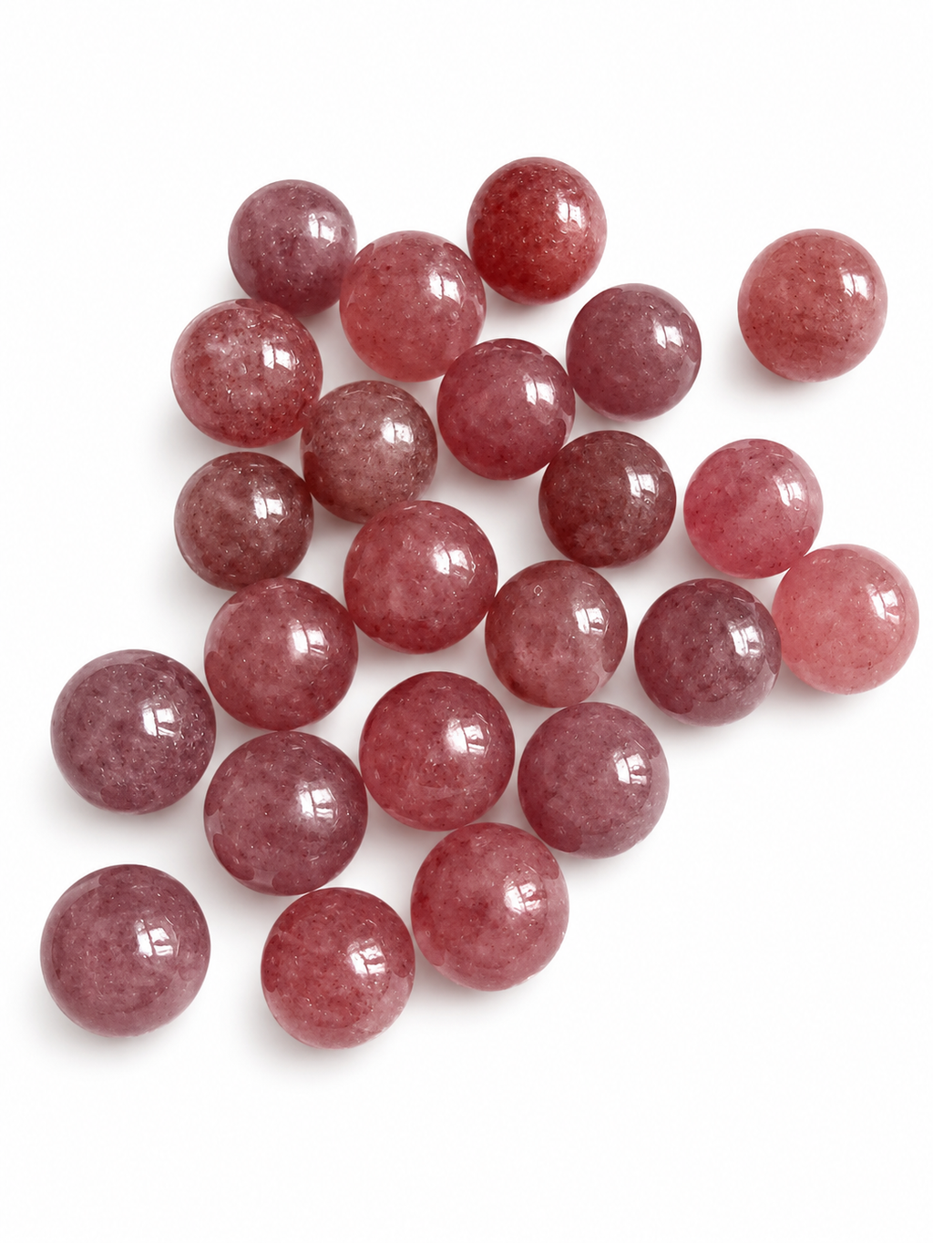 Strawberry quartz mini spheres