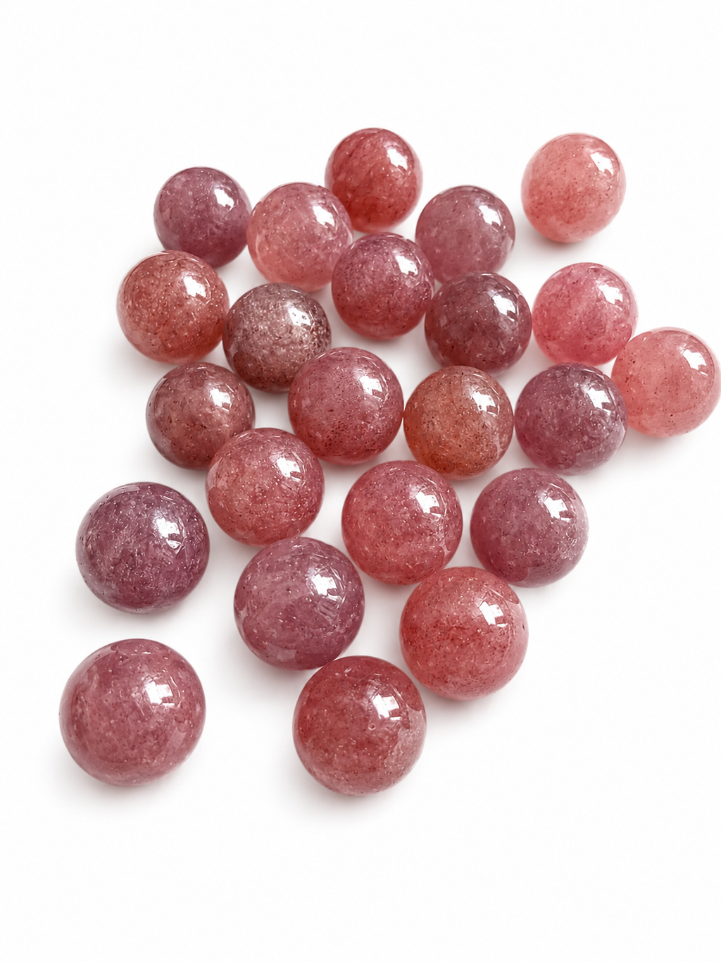 Strawberry quartz mini spheres