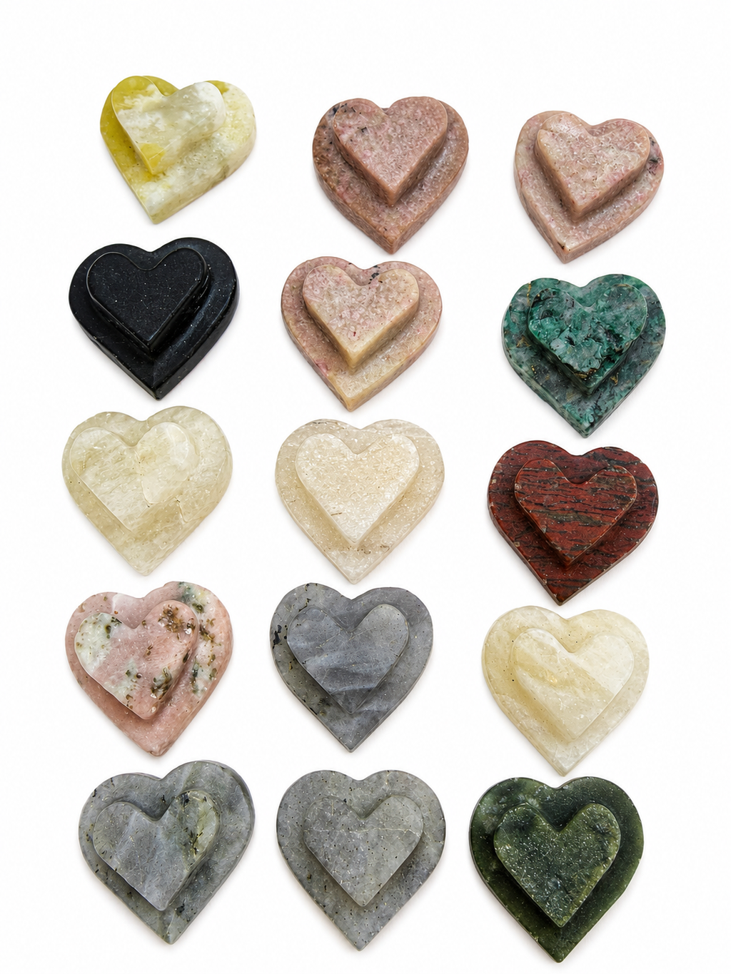 Natural crystal double love heart ornament