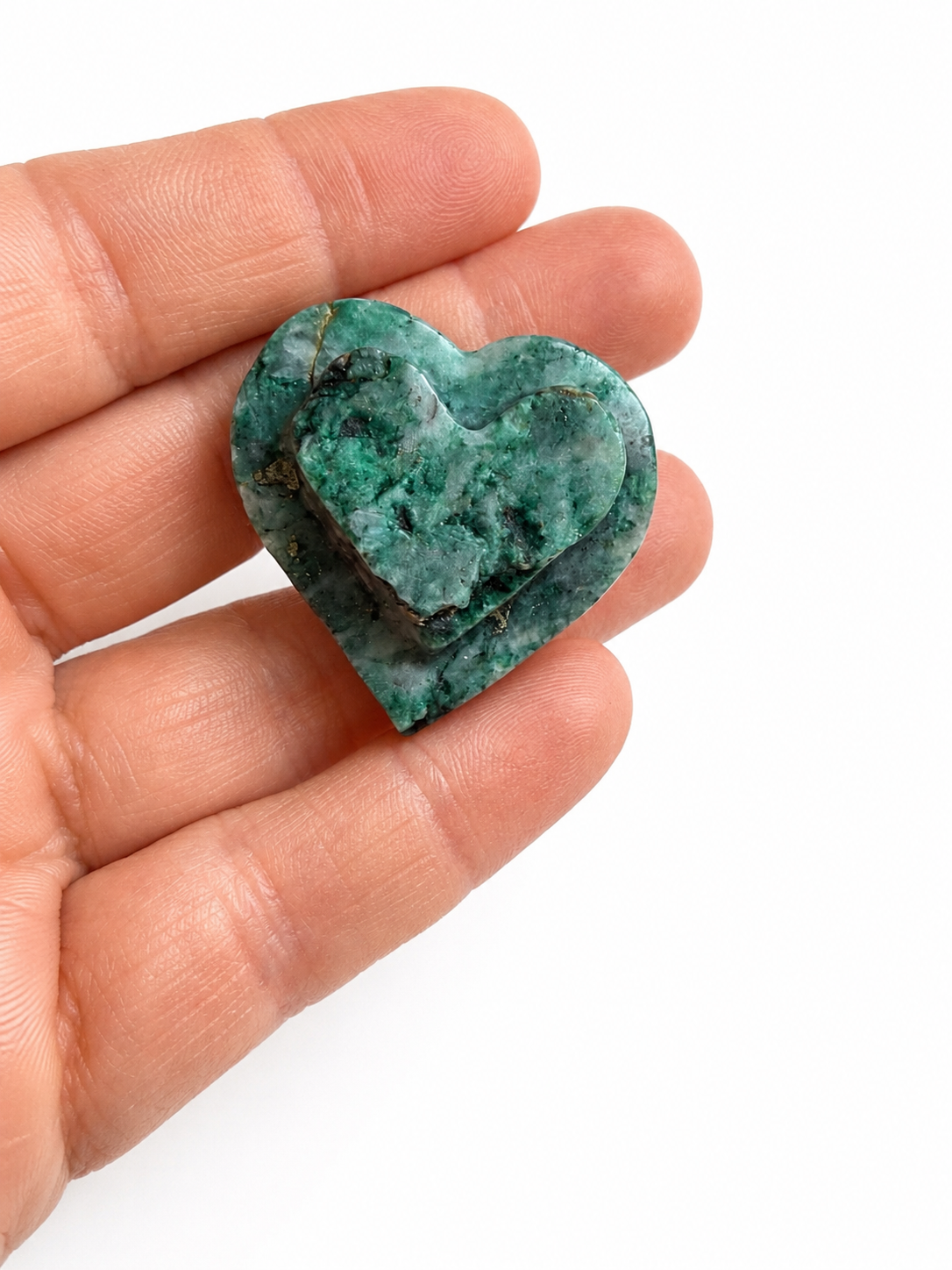 Natural crystal double love heart ornament