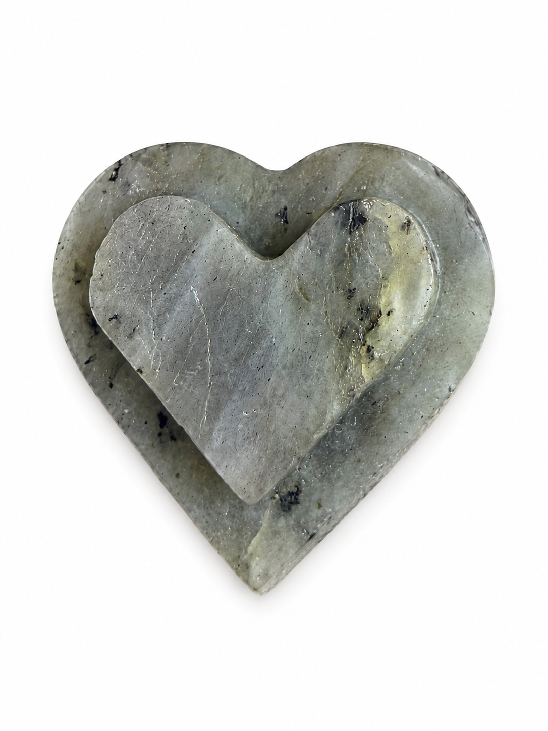Natural crystal double love heart ornament